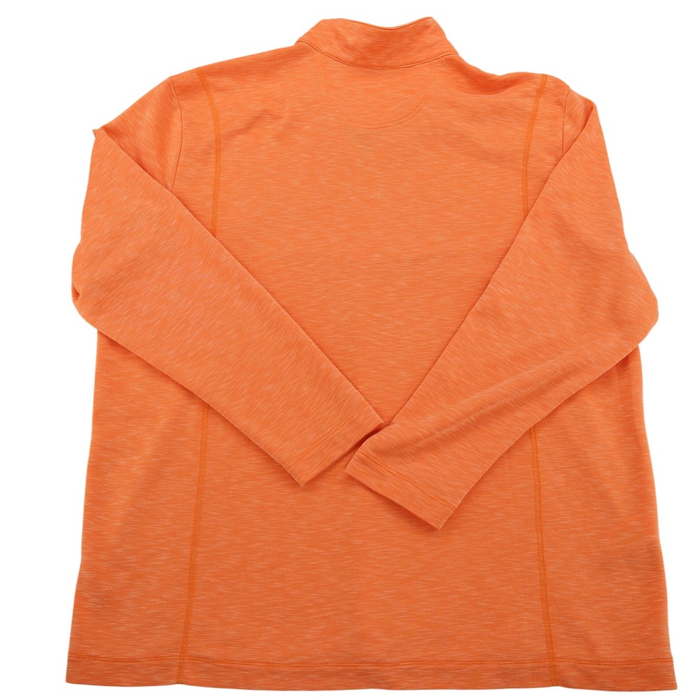 Tommy Bahama Mens XXL Orange Heathered Tencel Quarter Zip Pullover Sweater - Picture 4 of 9